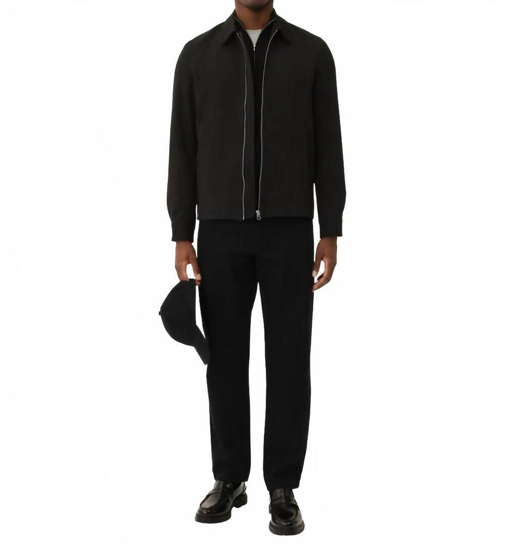 NEW LES DEUX men's coach herringbone jacket in black